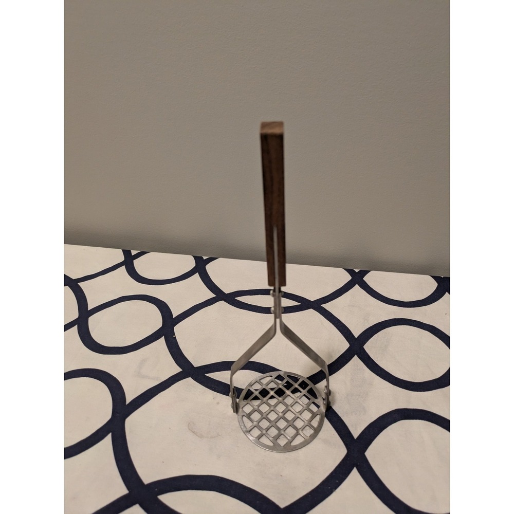 Vintage Stainless Steel Potato Masher Wood Handle | Taiwan Kitchen Utensil